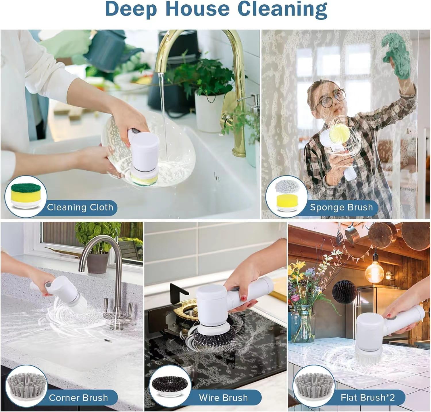 Electric Spin Scrubber for Bathroom and Kitchen Cleaning