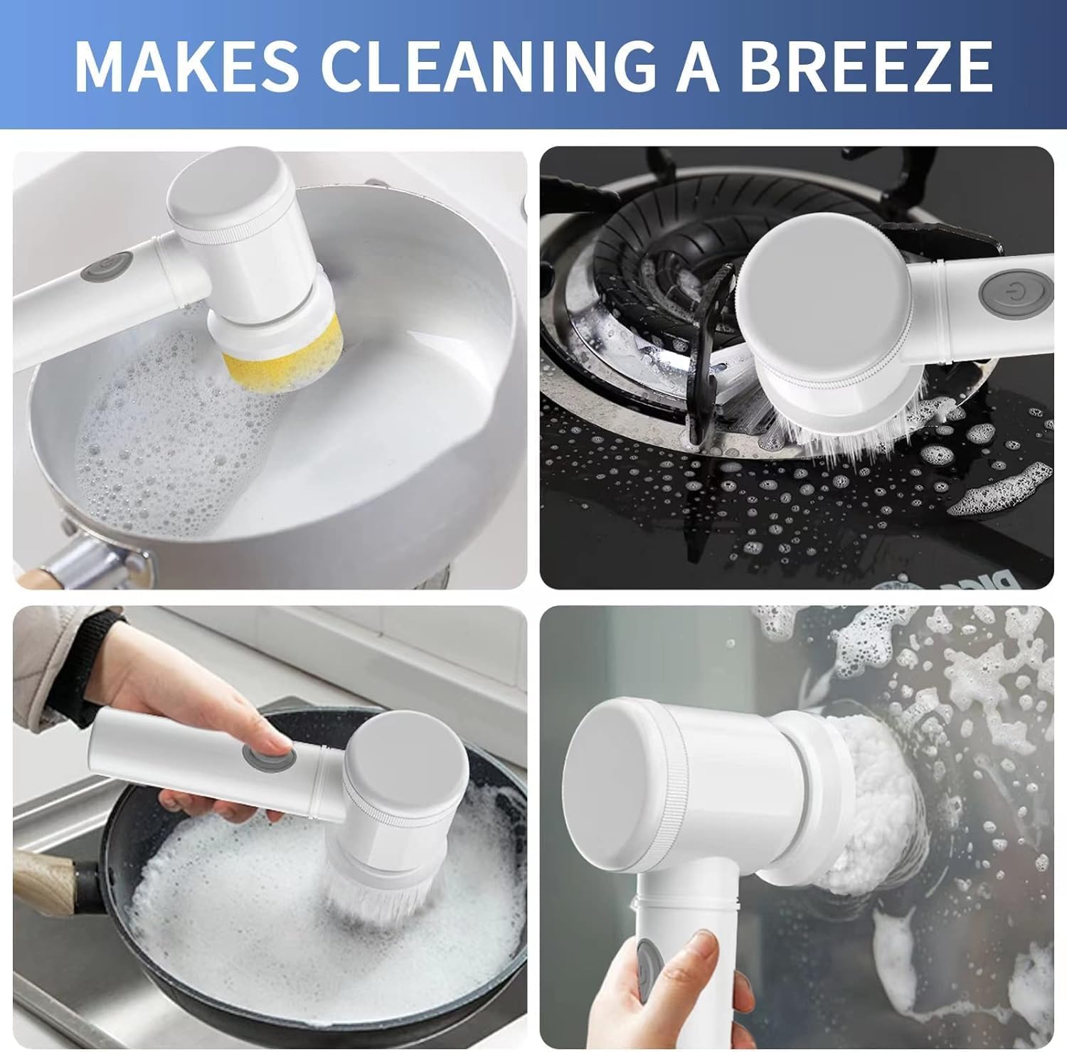 Electric Spin Scrubber for Bathroom and Kitchen Cleaning